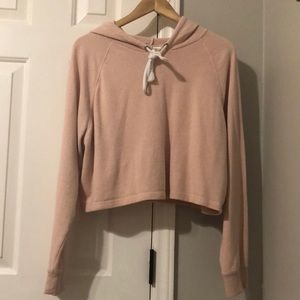 Light Pink Cropped Hoodie